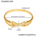Z526 Golden Bamboo Knot White Zircon Bracelet