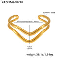Z477 Gold Double layer Twisted Wire Open Bracelet
