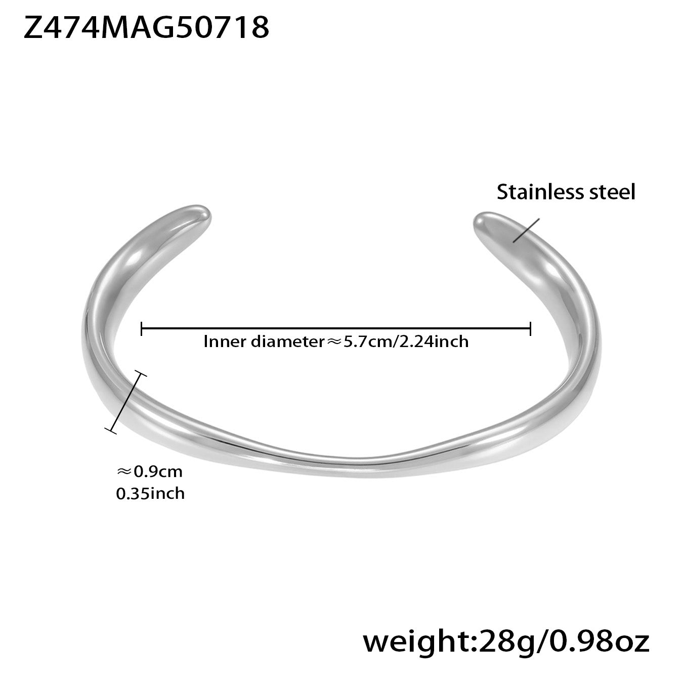 Silver 18k gold plated wave bangle: 5.7cm inner diameter 28g weight