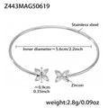 Z443 Steel Four Leaf Flower 5A Zircon Bracelet