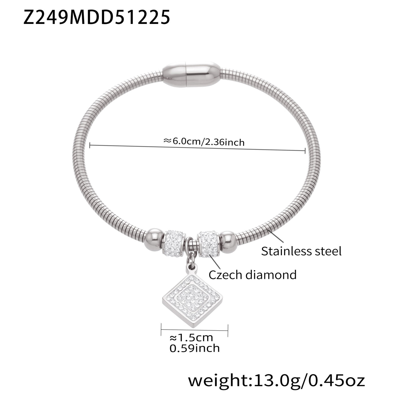Silver 18k gold plated zircon pendant bangle size: 6.0cm inner diameter 13.0g weight