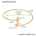 Z486 Golden Seahorse Shell Open Bracelet