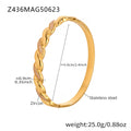 Z436 Gold Pink Zircon Fried Dough Twists Bracelet