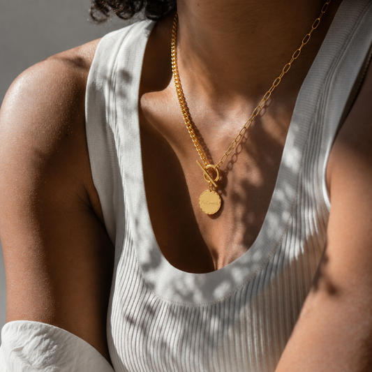 316L Stainless Steel 18K Gold PVD Chain Pendant Necklace
