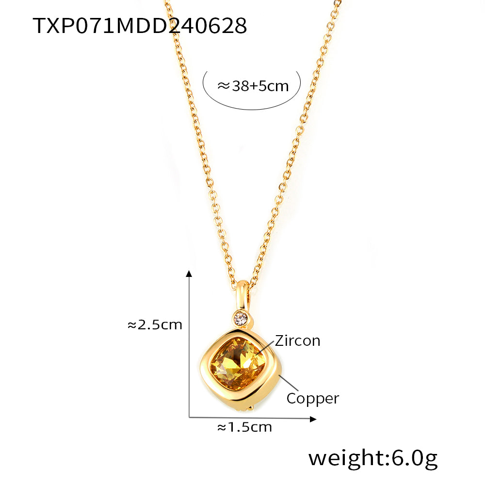 316L Stainless Steel 18K PVD Gold Colorful Zircon Earrings and Necklace Collection made with 316L stainless steel and 18K PVD gold finish for wholesale jewelry buyers - image 10