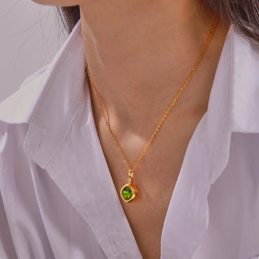 316L Stainless Steel 18K PVD Gold Colorful Zircon Earrings and Necklace Collection made with 316L stainless steel and 18K PVD gold finish for wholesale jewelry buyers - image 14