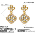 Style A White Zircon Gold Earrings (TXF599) / Default