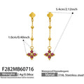 Burgundy Red CZ Gold / Earrings