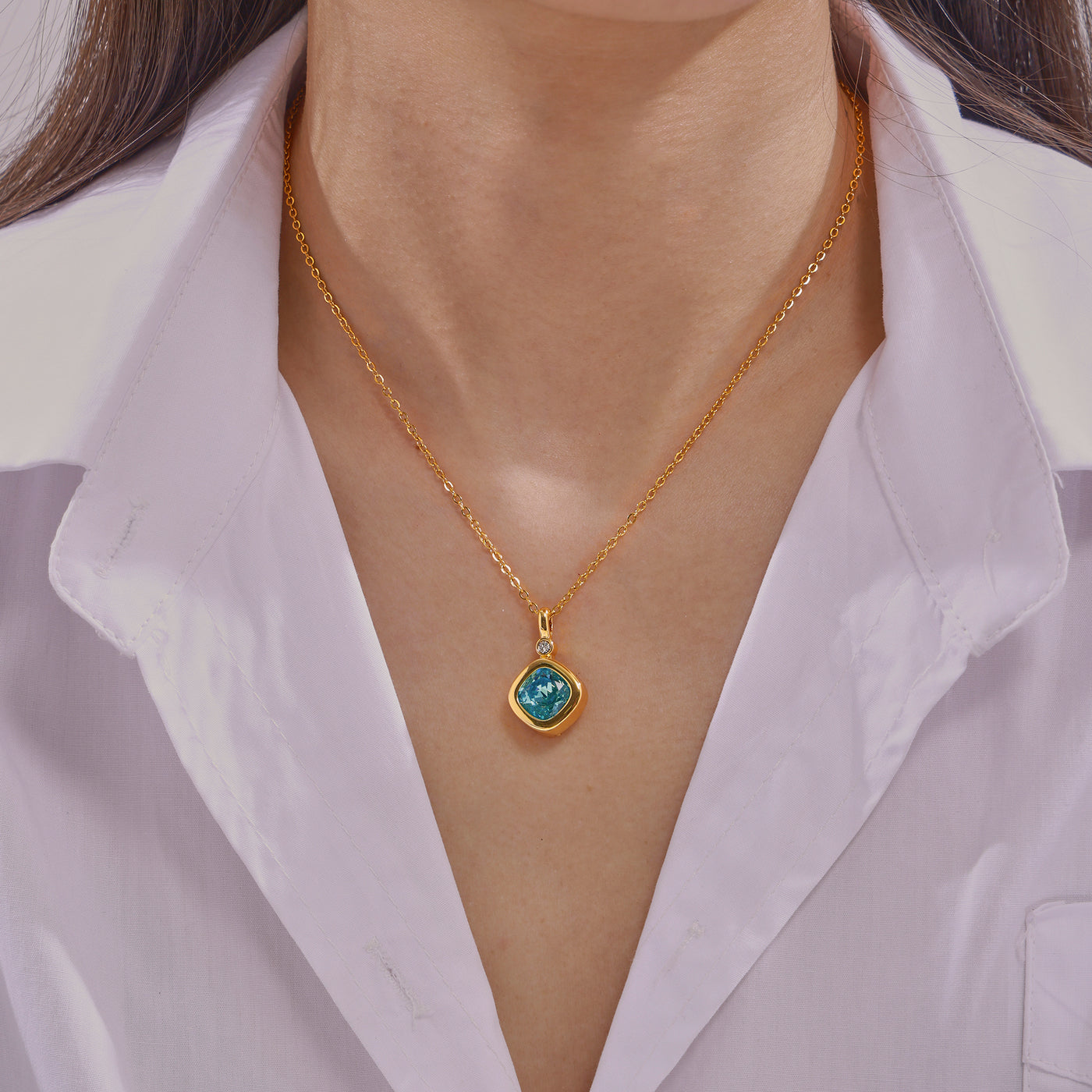 316L Stainless Steel 18K PVD Gold Colorful Zircon Earrings and Necklace Collection made with 316L stainless steel and 18K PVD gold finish for wholesale jewelry buyers - image 20