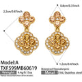 Style A Champagne Zircon Gold Earrings (TXF599) / Default