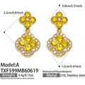 Style A Yellow Zircon Gold Earrings (TXF599) / Default