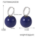 Steel Dark Blue Enamel / Earrings