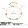 Bracelet / White Zircon Gold Tone / 17+5cm