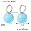 Steel Light Blue Enamel / Earrings