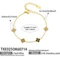 Bracelet / Black Zircon Gold Tone / 17+5cm