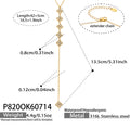 Necklace / Gold Clover Zircon Y Necklace / 40+5cm