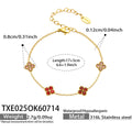 Bracelet / Red Zircon Gold Tone / 17+5cm