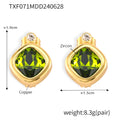 Earrings / Gold Emerald Green CZ