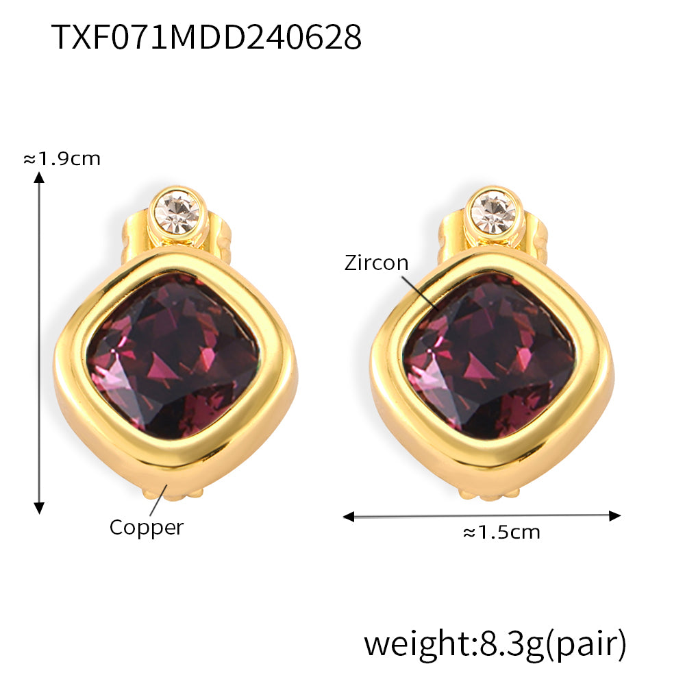 316L Stainless Steel 18K PVD Gold Colorful Zircon Earrings and Necklace Collection made with 316L stainless steel and 18K PVD gold finish for wholesale jewelry buyers - image 38