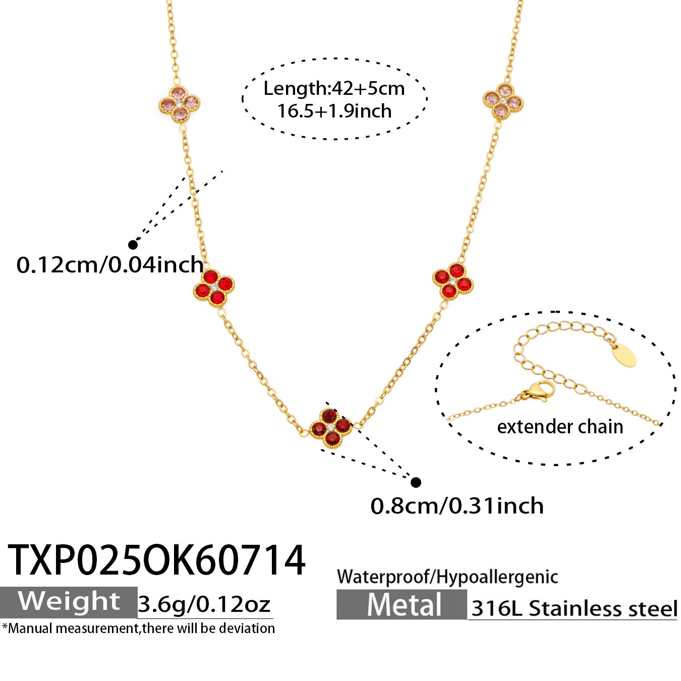 316L Stainless Steel 18K PVD Gold Clover Zircon Necklace and Bracelet Collection made with 316L stainless steel and 18K PVD gold finish for wholesale jewelry buyers - image 41