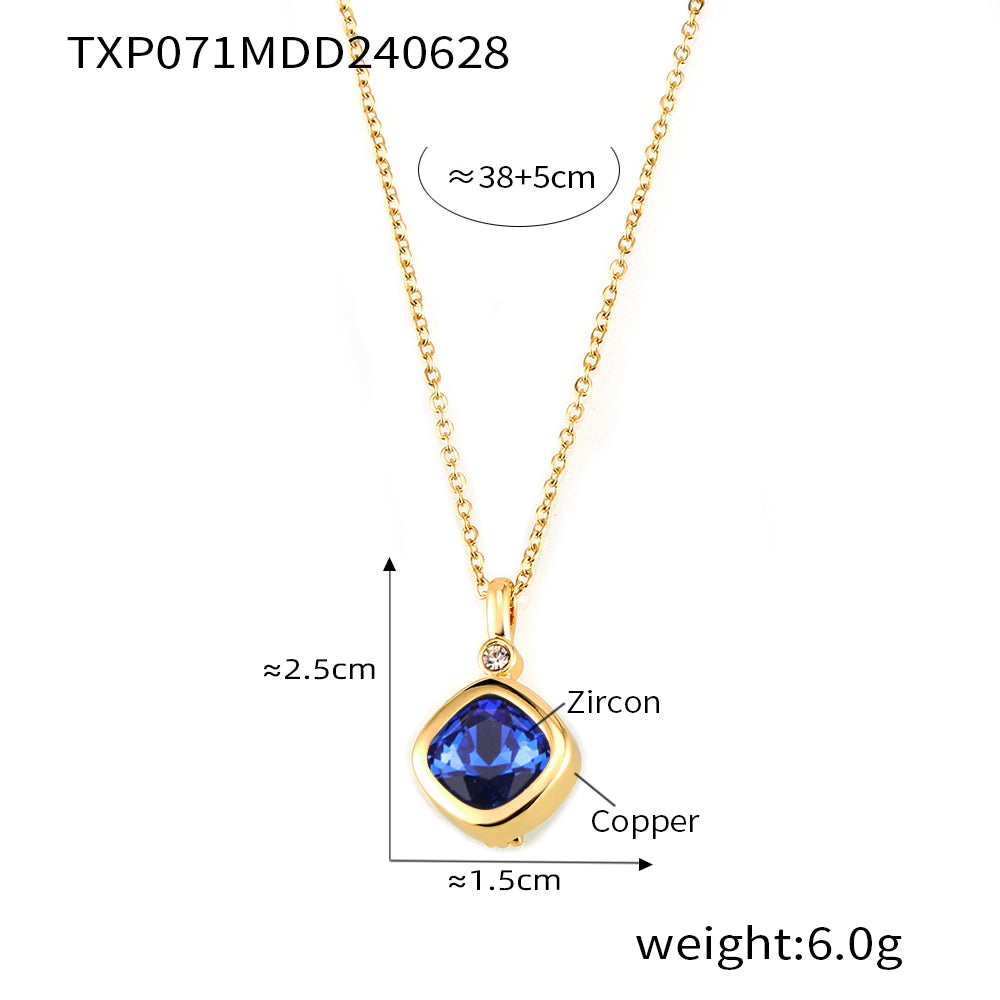 316L Stainless Steel 18K PVD Gold Colorful Zircon Earrings and Necklace Collection made with 316L stainless steel and 18K PVD gold finish for wholesale jewelry buyers - image 4