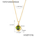 Necklace / Gold Emerald Green CZ