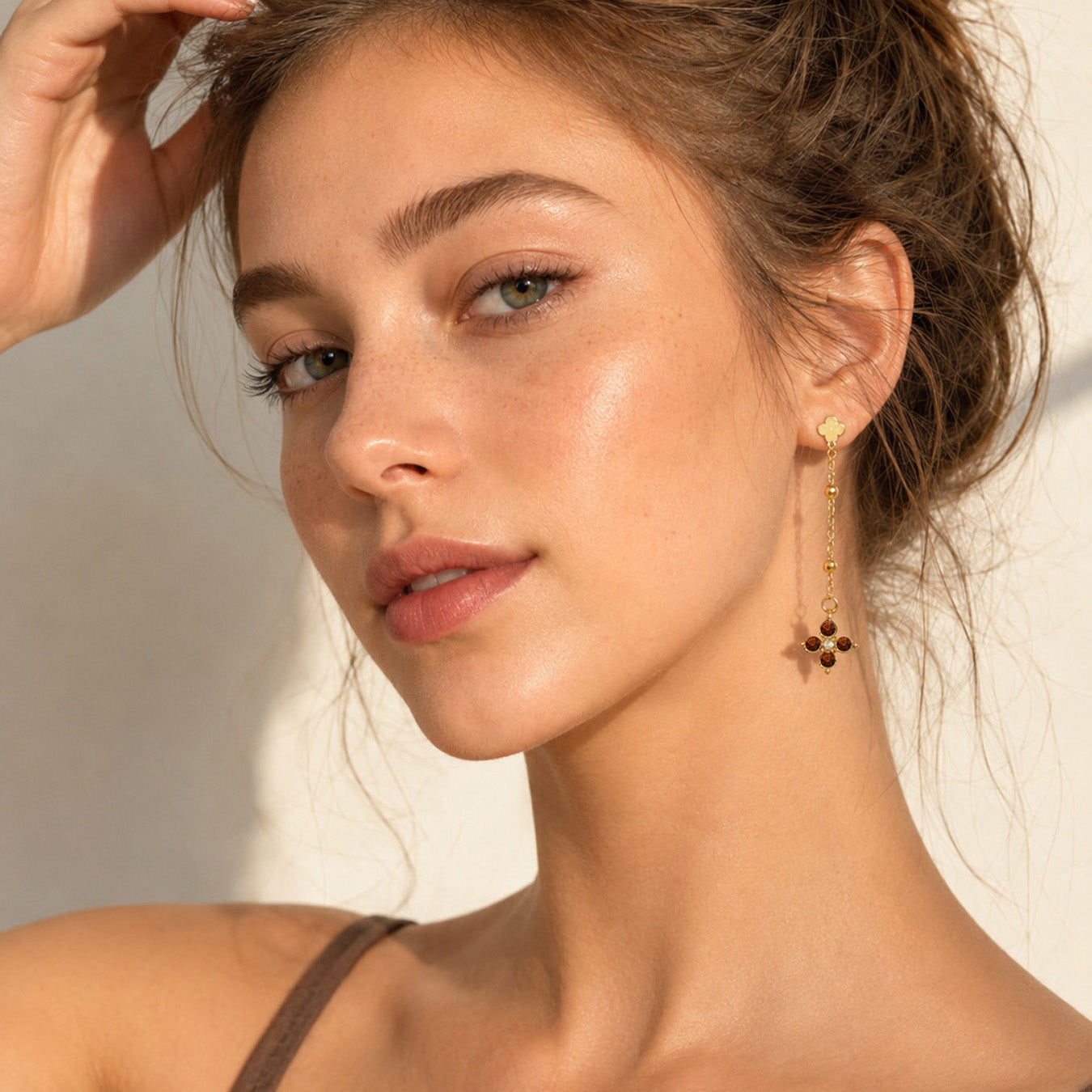 316L Stainless Steel 18K PVD Gold Clover Zircon Earrings made with 316L stainless steel and 18K PVD gold finish for wholesale jewelry buyers - image 6