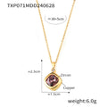 Necklace / Gold Dusty Rose CZ
