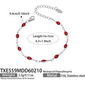 Steel Color / Red Enamel Bracelet 16+5cm