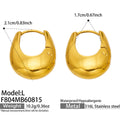 U‑Shape Polished Gold Tone Hoop Earrings / Earrings
