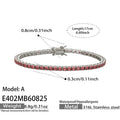 E402 – Pink CZ Steel Tennis Bracelet / 17 cm