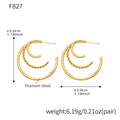 F827 – Gold Triple Layer Hoops