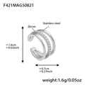 Steel Three-Layer Zircon Ear Cuff (F421) / 单只