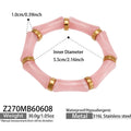 Gold Pink Resin Bamboo Bangle (Z270) / Bangle