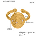 Gold Oval Zircon Ring / Size 7