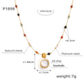 Natural Stone Imitation Pearl Necklace / 40+5cm