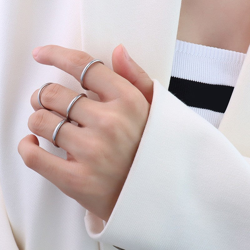316L stainless steel 18K Gold Plated Polished Band Ring close-up detail view for wholesale ring buyers