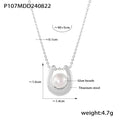 Steel / U-shaped Pearl Pendant
