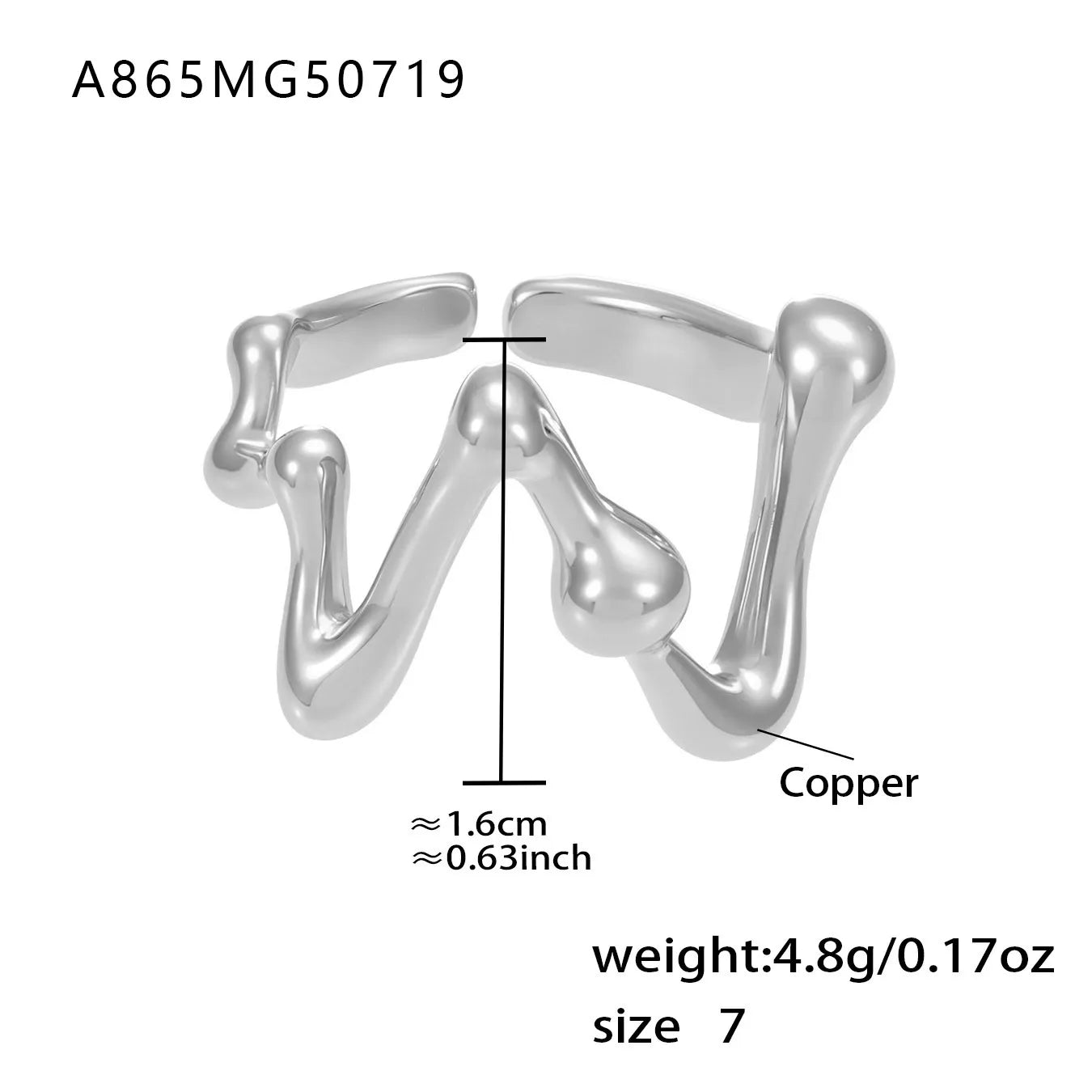 316L Stainless Steel 18K Gold Plated Wide Hollow Minimalist Open Ring - Image 17