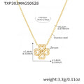 Zircon Four-Leaf Clover Necklace / 43+5cm