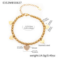 Gold Heart Zircon Charm / 17+5cm