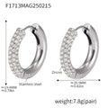 Steel White Zircon Earrings (F1713) / Default