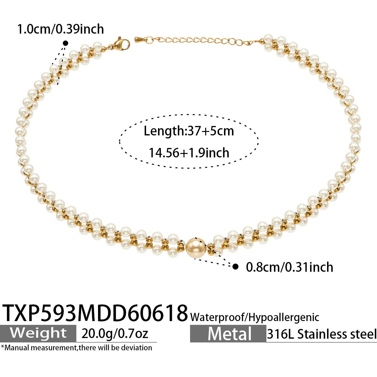 316L Stainless Steel 18K Gold PVD Bead Bracelet - Bead Bracelet, Modern Design Wholesale Stainless Steel Jewelry - Sensitive Skin Friendly - Detail 10