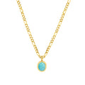 316L Stainless Steel 18K Gold PVD Bohemian Natural Amazonite Pendant Necklace