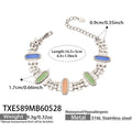 Mixed Color Cat's Eye Steel Bracelet (TXE589) / 16.5+5cm