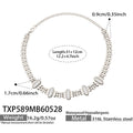 White Cat's Eye Steel Necklace (TXP589) / 31+12cm