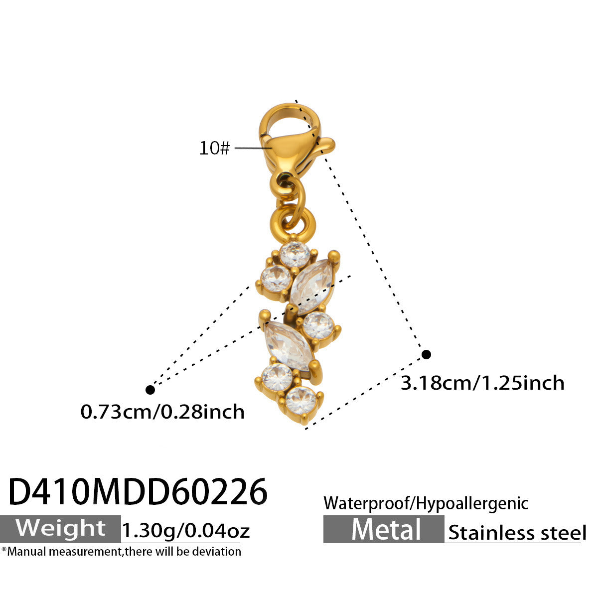 316L Stainless Steel 18K Gold PVD Chic 5A Zircon Drop Earrings - Chic 5A Zircon Drop Minimalist Wholesale Stainless Steel Jewelry - Sensitive Skin Friendly - Detail 4