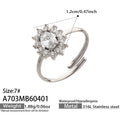 White Zircon Steel Ring (A703) / Size 7