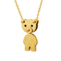 316L Stainless Steel 18K Gold PVD Cute Bear Pendant Necklace