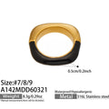 Gold Black drip oil Ring (A142) / Size 8
